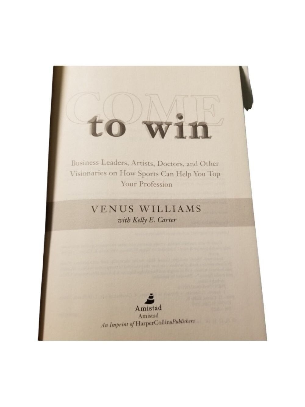 Venus Williams "Come to Win" Book - Picture 2 of 3